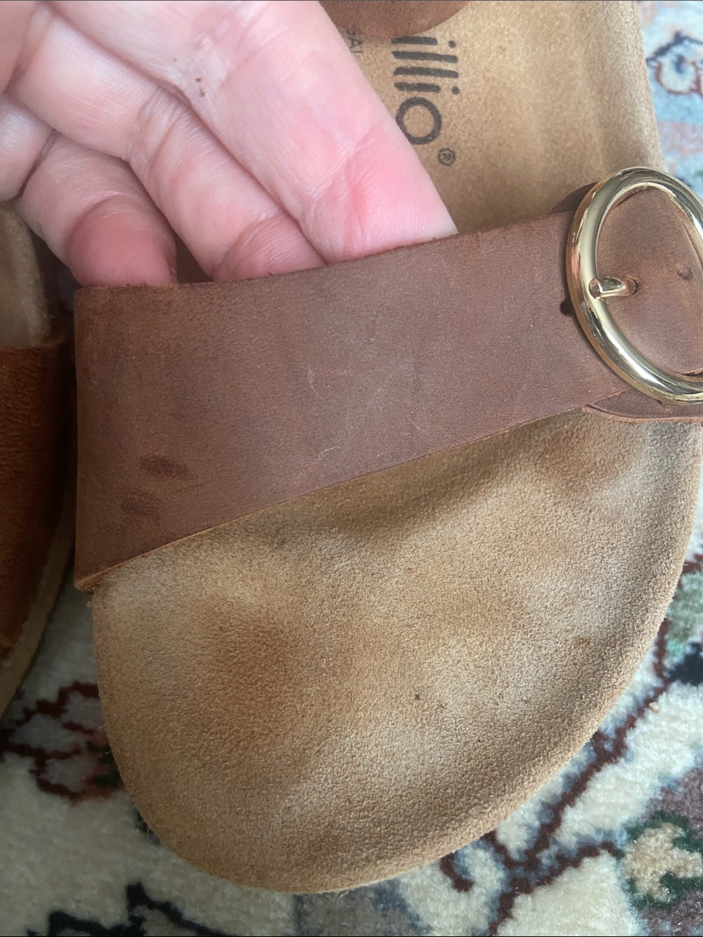 Birkenstock Papillio Soley Buckle Cork Wedge Sandal size 7 in Cognac - Picture 11 of 11